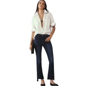 MOTHER Jeans The Insider Crop Step Fray Off Limits Wash Size 28